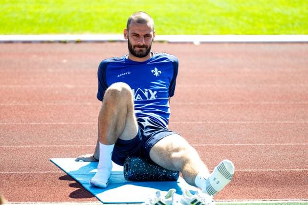Aleksandar Vukotic (SV Darmstadt 98, 20) beim Training, SV Darmstadt 98, Fussball, 2. Bundesliga, Trainingslager, 4. Tag, 13.07.2025. SV Darmstadt 98, Fussball, 2. Bundesliga, Trainingslager, 4. Tag, 13.07.2025. Bad Wörishofen