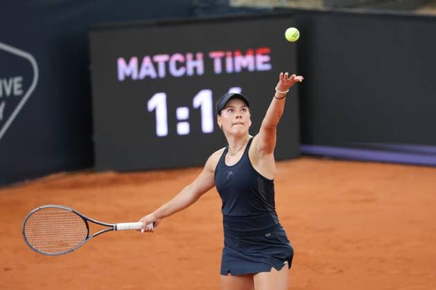 GER, Hamburg, xFSx, ATP250 Frauen-Tennistunier Qualifikationsrunde , MSC Hamburg Ladies Open 2025, 13.07.2025 Carlota Martinez Cirez (ESP), Anna Petkovic (GER) v.l., Anna Petkovic (GER) au Copyright: HMBxMedia FernandoxSoares