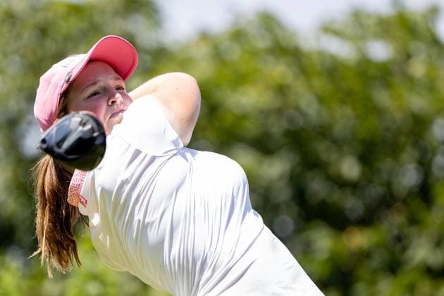 LOTTIE WOAD ALMUNDI EVIAN CHAMPIONSHIP PHOTOPQR LE DAUPHINE Grégory YETCHMENIZA ; Évian-les-Bains ; 13 07 2025 ; Évian-les-Bains (Haute-Savoie),13 juillet. 2025 THE ALMUNDI EVIAN CHAMPIONSHIP sur notre photo : Lottie Woad, England. Grégory Yetchmeniza Le Dauphiné Libéré