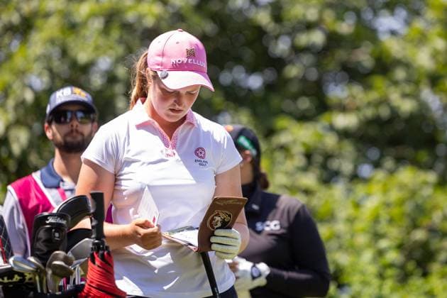 LOTTIE WOAD ALMUNDI EVIAN CHAMPIONSHIP PHOTOPQR LE DAUPHINE Grégory YETCHMENIZA ; Évian-les-Bains ; 13 07 2025 ; Évian-les-Bains (Haute-Savoie),13 juillet. 2025 THE ALMUNDI EVIAN CHAMPIONSHIP sur notre photo : Lottie Woad, England. Grégory Yetchmeniza Le Dauphiné Libéré