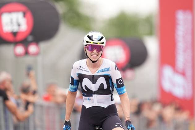Liane Lippert celebrates as winner after the 8th stage of the Giro d™Italia Women, from ForlÃ¬ to Imola (Autodromo Enzo e Dino Ferrari), Italy Sunday, July 13, 2025. - cycling .  Copyright: xMassimoxPaolone LaPressex