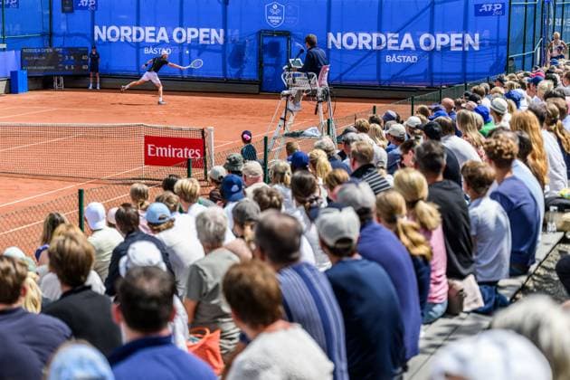 250713 Olle Wallin of Sweden during the qualifier tennis match at Nordea Open on July 13, 2025 in Bastad. Photo: Mathilda Schuler BILDBYRAN kod MA MA0845 tennis ATP, Tennis Herren 250 nordea open bbeng kval sweden sverige Copyright: MATHILDAxSCHULER BB250713MA024