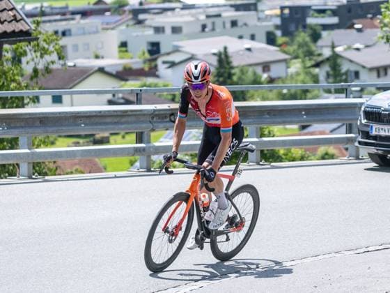 13.07.2025, Feldkirch, AUT, Tour of Austria 2025, Etappe 5 von Feldkirch nach Feldkirch (147,8 km), im Bild Etappensieger Bob Jungels (LUX, INEOS GRENADIERS) im Finish Etappensieger Bob Jungels (LUX, INEOS GRENADIERS) im Finish during the stage 5 from Feldkirch to Feldkirch (147,8 km) of the Tour of Austria. Feldkirch, Austria on 2025 07 13. Expa Feldkirch