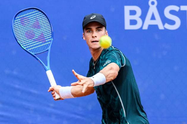 250713 Vilius Guavas of Lithuania during the qualifier tennis match at Nordea Open on July 13, 2025 in Bastad. Photo: Mathilda Schuler BILDBYRAN kod MA MA0845 tennis ATP, Tennis Herren 250 nordea open bbeng kval Copyright: MATHILDAxSCHULER BB250713MA028