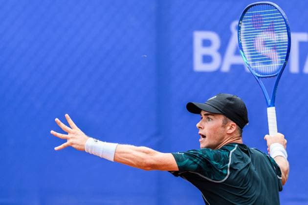 250713 Vilius Guavas of Lithuania during the qualifier tennis match at Nordea Open on July 13, 2025 in Bastad. Photo: Mathilda Schuler BILDBYRAN kod MA MA0845 tennis ATP, Tennis Herren 250 nordea open bbeng kval Copyright: MATHILDAxSCHULER BB250713MA036