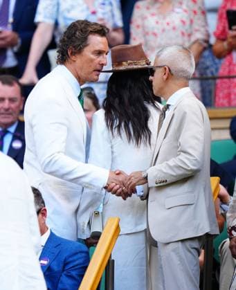 Matthew McConaughey, Camila Alves and Sadiq Khan in the Royal Box on Centre Court Wimbledon Tennis Championships, Day 14, The All England Lawn Tennis and Croquet Club, London, UK - 13 Jul 2025London The All England Lawn Tennis and United Kingdom  Copyright: xJavierxGarcia Shutterstockx 15392297br