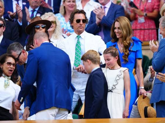 Prince William, Catherine Princess of Wales, Prince George and Princess Charlotte in the Royal Box on Centre Court Wimbledon Tennis Championships, Day 14, The All England Lawn Tennis and Croquet Club, London, UK - 13 Jul 2025London The All England Lawn Tennis and United Kingdom  Copyright: xJavierxGarcia Shutterstockx 15392297cf
