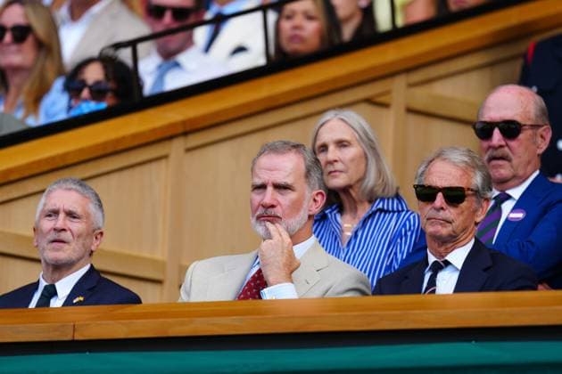 Sport Bilder des Tages King Felipe VI of Spain in the Royal Box on Centre Court Wimbledon Tennis Championships, Day 14, The All England Lawn Tennis and Croquet Club, London, UK - 13 Jul 2025London The All England Lawn Tennis and United Kingdom  Copyright: xJavierxGarcia Shutterstockx 15392297du