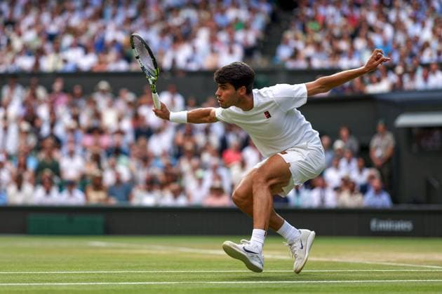 Carlos Alcaraz during the Gentlemen s Singles final Wimbledon Tennis Championships, Day 14, The All England Lawn Tennis and Croquet Club, London, UK - 13 Jul 2025London The All England Lawn Tennis and United Kingdom  Copyright: xEllaxLing Shutterstockx 15392298ay