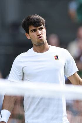 Carlos Alcaraz, ESP, during final of 2025 All England Lawn Tennis Championships at Wimbledon, mens singles, London, 13 07 2025; -