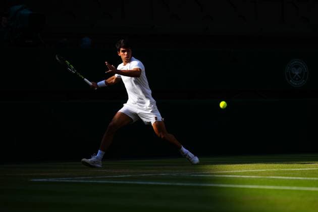 Carlos Alcaraz during the Gentlemen s Singles final Wimbledon Tennis Championships, Day 14, The All England Lawn Tennis and Croquet Club, London, UK - 13 Jul 2025London The All England Lawn Tennis and United Kingdom  Copyright: xJavierxGarcia Shutterstockx 15392297em