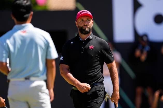 July 13, 2025, Cadiz, Cadiz, SPAIN: Jon Rahm of Legion XIII team gesture during the final round of the LIV Golf Andalucia at Golf Club Royal of Valderrama on July 13, 2025 in Cadiz, Spain. Cadiz SPAIN - ZUMAa181 20250713_zaa_a181_049 Copyright: xJoaquinxCorcherox