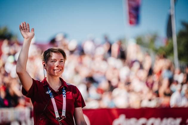 Beachvolleyball Frauen Allianz German Beach Tour 2025 Tourstop München 13.07.2025 Schiedsrichterin Lea Becker München Zentraler Hochschulsport Münche Bayern Deutschland