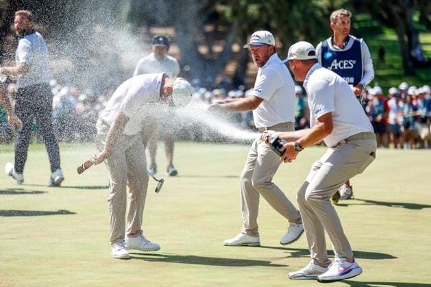 LIV Golf Andalucia - Day Three Talor Gooch of Smash GC celebrates the victory on day three of LIV Golf Andalucia at Valderrama in Cadiz, Spain, on July 13, 2025. Sotogrande Cadiz Spain  Copyright: xDAXxImagesx originalFilename:daximages-livgolfa250713_npFwT.jpg
