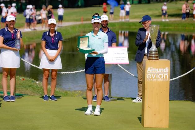 EVIAN-LES-BAINS, FRANCE - 13.07.2025: Grace Kim (AUS) of The Amundi Evian Championship at the Evian Resort Golf Club on July 13, 2025 in Evian-les-Bains, France.