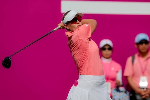 EVIAN-LES-BAINS, FRANCE - 13.07.2025: Casandra Alexander (RSA) of The Amundi Evian Championship at the Evian Resort Golf Club on July 13, 2025 in Evian-les-Bains, France.