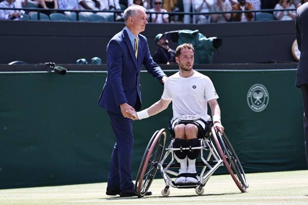 Alfie Hewett, GBR, after wheelchair singles final at 2025 All England Lawn Tennis Championships in Wimbledon, London, 13 07 2025; -