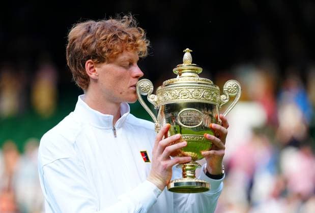 Jannik Sinner with the trophy after winning Wimbledon Wimbledon Tennis Championships, Day 14, The All England Lawn Tennis and Croquet Club, London, UK - 13 Jul 2025London The All England Lawn Tennis and United Kingdom  Copyright: xJavierxGarcia Shutterstockx 15392297ji