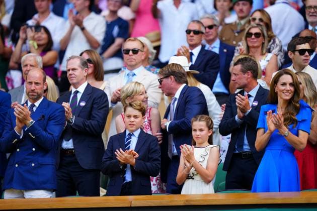 Prince William, Prince George, Princess Charlotte and Catherine Princess of Wales look on from the Royal Box Wimbledon Tennis Championships, Day 14, The All England Lawn Tennis and Croquet Club, London, UK - 13 Jul 2025London The All England Lawn Tennis and United Kingdom  Copyright: xJavierxGarcia Shutterstockx 15392297mb