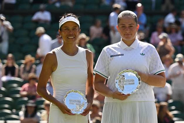 2025 Wimbledon Ladies Doubles Final Su-Wei Hsieh (TPE) Jelena Ostapenko (LAT) vs. Veronika Kudermetova Elise Mertens (BEL)