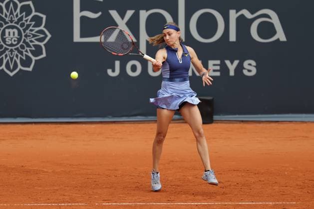 GER, Hamburg, xFSx, ATP250 Frauen-Tennistunier , MSC Hamburg Ladies Open 2025 , 2. Qualifikationsrunde , 14.07.2025 v.l., Aleksandra Krunik (SRB) spiel eine Vorhand Copyright: HMBxMedia FernandoxSoares