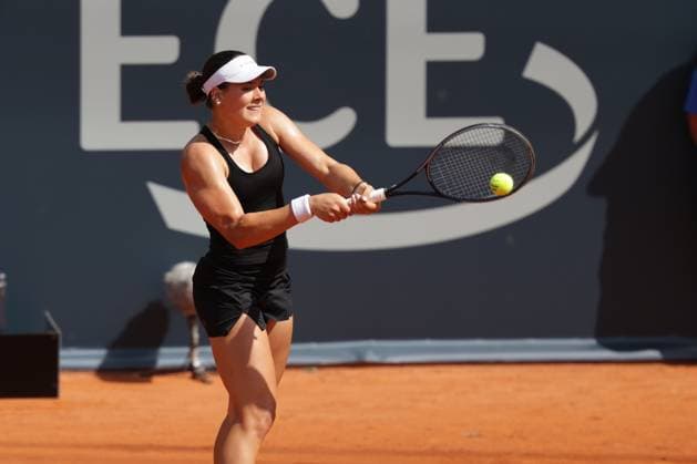 GER, Hamburg, xFSx, ATP250 Frauen-Tennistunier , MSC Hamburg Ladies Open 2025 , 2. Qualifikationsrunde , 14.07.2025 v.l., Anna Petkovic (GER) spielt eine Rueckhand Copyright: HMBxMedia FernandoxSoares