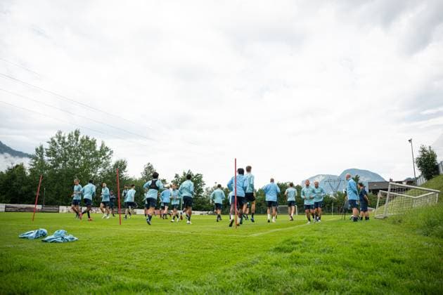 14.07.2025, Fussball, Saison 2025 2026, 2. Bundesliga, Vorbereitung, Sommertrainingslager des VfL Bochum in Scheffau am Wilden Kaiser, Aufwärmen, xRHR-FOTO YYx