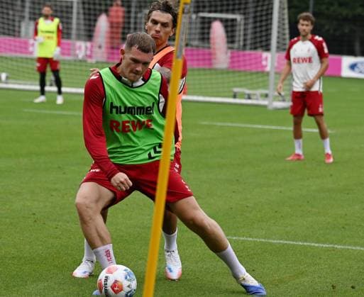 14.07.2025, xophax, Fussball 1.Bundesliga, 1.FC Köln Training Luca Kilian und Julien Pauli, rechts (DFL DFB REGULATIONS PROHIBIT ANY USE OF PHOTOGRAPHS as IMAGE SEQUENCES and or QUASI-VIDEO) Köln