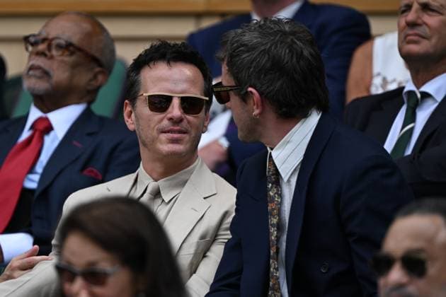 Day Fourteen: The Championships - Wimbledon 2025 LONDON, ENGLAND - JULY 13: Actors Andrew Scott and Paul Mescal look on from the royal box on day fourteen of The Championships Wimbledon 2025 at All England Lawn Tennis and Croquet Club on July 13, 2025 in London, England. (Photo by Visionhaus via ) London All England Lawn Tennis and Croq England United Kingdom Copyright: xVisionhausx 776305105