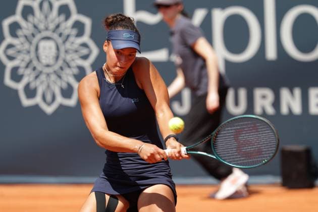 GER, Hamburg, xFSx, ATP250 Frauen-Tennistunier , MSC Hamburg Ladies Open 2025 , 2. Qualifikationsrunde , 14.07.2025 v.l., Tessa Johanna Brockmann (GER) spielt eine Rueckhand Copyright: HMBxMedia FernandoxSoares