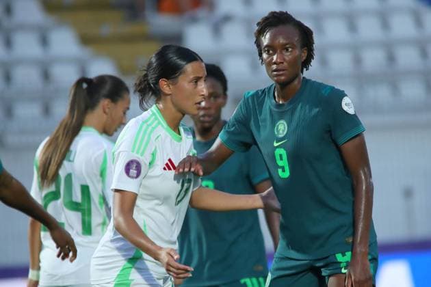 CASABLANCA, MOROCCO - JULY 13: Ifeoma Onumonu of Nigeria and Lina Khelif of Algeria during the 2025 Women s Africa Cup of Nations (WAFCON) match between Nigeria and Algeria at Stade Larbi Zaouli on July 13, 2025 in Casablanca. Photo by Justina Aniefiok Copyright: xx
