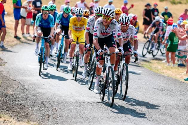 Tour de France 2025 Stage 10 LE MONT-DORE PUY DE SANCY, FRANCE - JULY 14 : Rider of UAE Team Emirates - XRG in action during stage 10 of the 112th edition of Tour de France an UCI World Tour 2.UWT cycling road race stage for Men Elite of 163 km with start in Ennezat and finish in Le Mont-Dore Puy de Sancy on July 14, 2025 in Le Mont-Dore Puy de Sancy, France, 14 07 2025 ( Motordriver Kenny Verfaillie - Le Mont-Dore Puy de Sancy France  Copyright: xLucaxBettinix