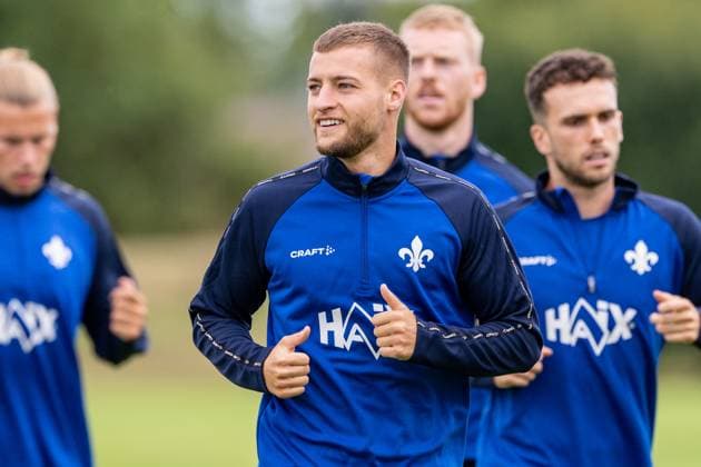 Fabian Nürnberger (SV Darmstadt 98, 15) beim Training, SV Darmstadt 98, Fussball, 2. Bundesliga, Trainingslager, 5. Tag, 14.07.2025. SV Darmstadt 98, Fussball, 2. Bundesliga, Trainingslager, 5. Tag, 14.07.2025. Bad Wörishofen