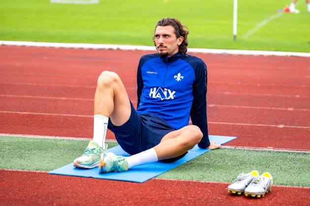 Fraser Hornby (SV Darmstadt 98, 09) beim Training, SV Darmstadt 98, Fussball, 2. Bundesliga, Trainingslager, 5. Tag, 14.07.2025. SV Darmstadt 98, Fussball, 2. Bundesliga, Trainingslager, 5. Tag, 14.07.2025. Bad Wörishofen