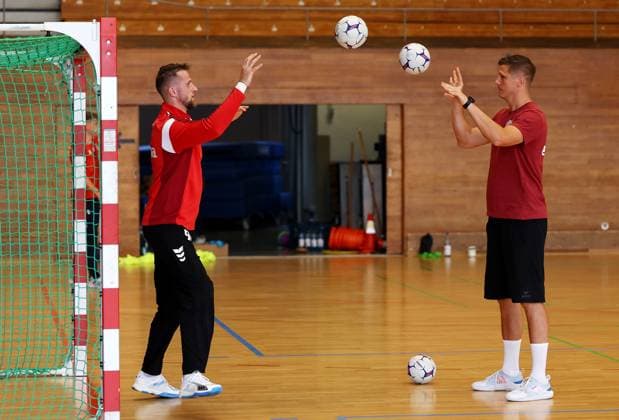 BAU 14.07.2025 Bietigheim Handball SG BBM Bietigheim Trainingsauftakt, Neuzugänge Jan Hrdlicka und Co-Trainer Manuel Schmidt