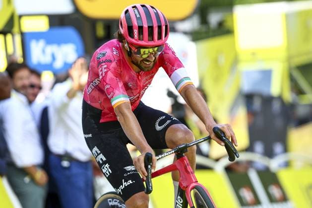 Irish Ben Healy of EF Education-EasyPost pictured after stage 10 of the 2025 Tour de France cycling, from Ennezat to Le Mont-Dore Puy de Sancy (169 km), on Monday 14 July 2025 in France. The 112th edition of the Tour de France starts on Saturday 5 July in Lille, France, and will finish in Paris, France on the 27th of July. DAVIDxPINTENS  x129261238x