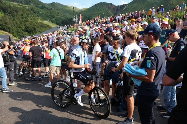 RECORD DATE NOT STATED Tour de France : Ennezat-Le mont Dore-Puy de Sancy Thierry Larret MAXPPP - Thierry Larret Maxppp. Cyclisme. Tour de France 2025. 112eme Edition. Etape 10 : Ennezat Le Mont Dore-Puy de Sancy. Le 14 Juillet 2025. - The 112th edition of the Tour de France starts on Saturday 5 July in Lille, France, and will finish in Paris, France on the 27th of July.