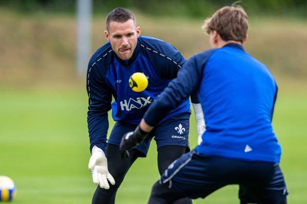 Marcel Schuhen (SV Darmstadt 98, 01) beim Training, SV Darmstadt 98, Fussball, 2. Bundesliga, Trainingslager, 5. Tag, 14.07.2025. SV Darmstadt 98, Fussball, 2. Bundesliga, Trainingslager, 5. Tag, 14.07.2025. Bad Wörishofen