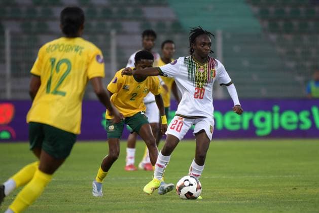 OUJDA, MOROCCO - JULY 14: Fikile Magama of South Africa and Saratou TraorÃ of Mali during the 2025 Women s Africa Cup of Nations (WAFCON) match between South Africa and Mali at Honor Stadium on July 14, 2025 in Oujda, Morocco. Photo by Mansa Ayoola Copyright: xx