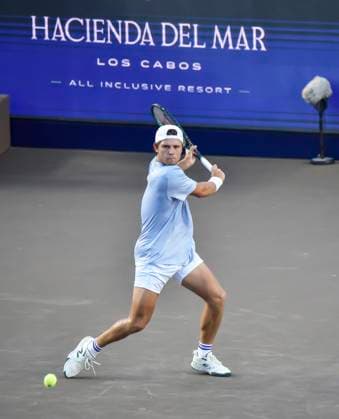 LOS CABOS TENNIS OPEN 2025 LOS CABOS TENNIS OPEN 2025 KOVACEVIC VS HABIB 14072025 LOS CABOS, BAJA CALIFORNIA, MEXICO. Photo of Aleksandar Kovacevic of the USA, during Los Cabos Tennis Open 2025 held at the Mextenis Stadium of the Cabo Sports Complex of Los Cabos, Baja California. Foto de Aleksandar Kovacevic de Estados Unidos, durante Los Cabos Tennis Open 2025 celebrado en el Estadio Mextenis del Cabo Sports Complex de Los Cabos, Baja California. PHOTO BY IMAGENSHOP AGENCIA DE FOTOGRAFIA LOS CABOS BAJA CALIFORNIA MEXICO Copyright: xIMAGENSHOPxAGENCIAxFOTOGRAFICAx