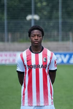 Junior Atemkeng; SC Freiburg II; SC Freiburg U23; Regionalliga Südwest, Porträttermin 2025 2026, Freiburg Möslestadion Baden-Wuerttemberg Deutschland Copyright: xSTEINSIEK.CH PAAx