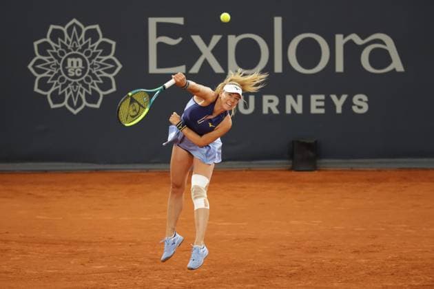 GER, Hamburg, xFSx, ATP250 Frauen-Tennistunier , MSC Hamburg Ladies Open 2025 , Round of 32 , 15.07.2025 v.l. Dalma Galfi (HUN) macht einen Aufschlag Copyright: HMBxMedia FernandoxSoares
