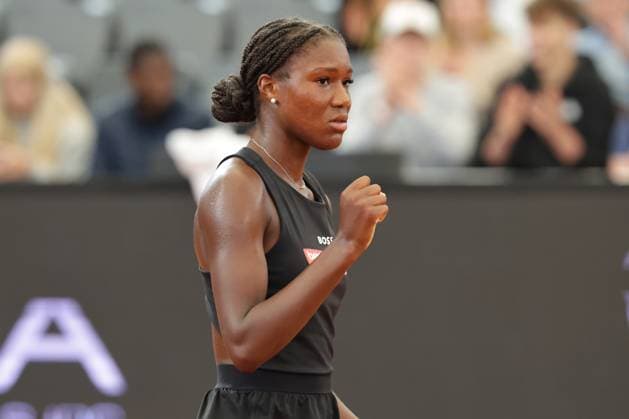 GER, Hamburg, xFSx, ATP250 Frauen-Tennistunier , MSC Hamburg Ladies Open 2025 , Round of 32 , 15.07.2025 v.l. Noma Noha Akugue (GER) Siegerfaust, jubel Copyright: HMBxMedia FernandoxSoares