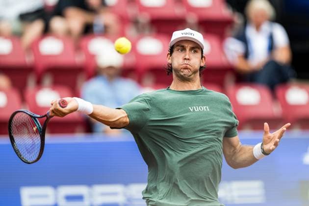 250715 Tristan Boyer of USA during day 3 of the Nordea Open on July 15, 2025 in Bastad. Photo: Niclas Jönsson BILDBYRAN COP 273 NO0351 tennis ATP, Tennis Herren 250 nordea open bbeng Copyright: NICLASxJÖNSSON BB250715NO001