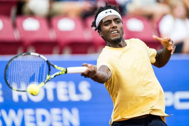 250715 Elias Ymer of Sweden during day 3 of the Nordea Open on July 15, 2025 in Bastad. Photo: Niclas Jönsson BILDBYRAN COP 273 NO0351 tennis ATP, Tennis Herren 250 nordea open bbeng Copyright: NICLASxJÖNSSON BB250715NO006