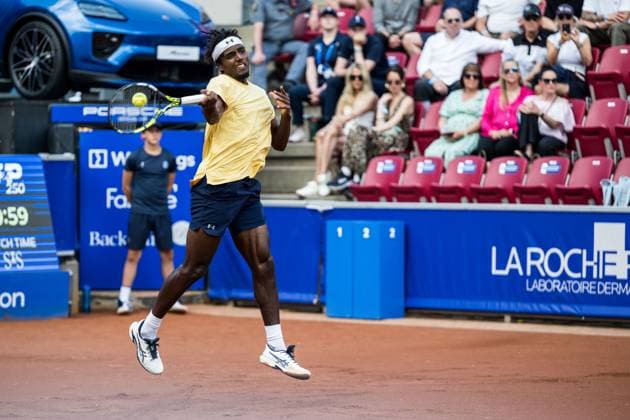 250715 Elias Ymer of Sweden during day 3 of the Nordea Open on July 15, 2025 in Bastad. Photo: Niclas Jönsson BILDBYRAN COP 273 NO0351 tennis ATP, Tennis Herren 250 nordea open bbeng Copyright: NICLASxJÖNSSON BB250715NO020