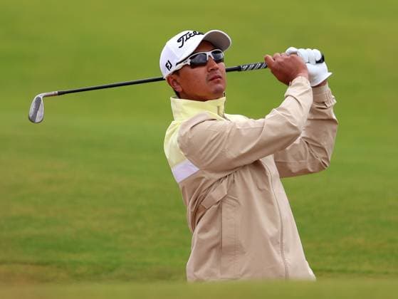 15th July 2025; Royal Portrush Golf Club, Portrush, County Antrim, Northern Ireland; The Open Golf Championship Practice Day 3; Sadom Kaewkwanjana (KOR) plays to the green at the 11th hole  ActionPlus12814045 DavidxBlunsden