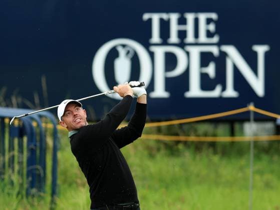 15th July 2025; Royal Portrush Golf Club, Portrush, County Antrim, Northern Ireland; The Open Golf Championship Practice Day 3; Rory McIlroy (NIR) plays his second shot on the 17th hole  ActionPlus12814080 DavidxBlunsden