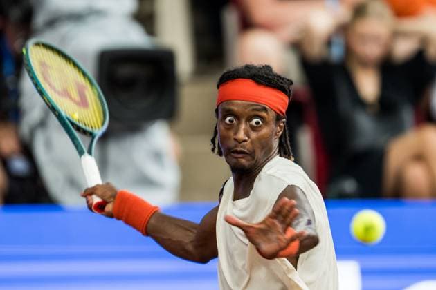 250715 Mikael Ymer of Sweden during day 3 of the Nordea Open on July 15, 2025 in Bastad. Photo: Niclas Jönsson BILDBYRAN COP 273 NO0351 tennis ATP, Tennis Herren 250 nordea open bbeng Copyright: NICLASxJÖNSSON BB250715NO046