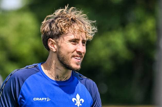 GER, 2. BL, SV Darmstadt 98, Trainingslager in Bad Wörishofen 15.07.2025, Stadion Am Unteren Hart, Bad Wörishofen, GER, 2. BL, SV Darmstadt 98, Trainingslager in Bad Wörishofen, im Bild Luca Marseiler (Darmstadt, 8)